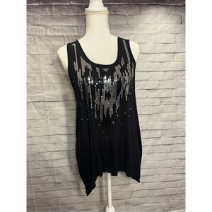ONE WORLD black Sparkle Tank Top XL
